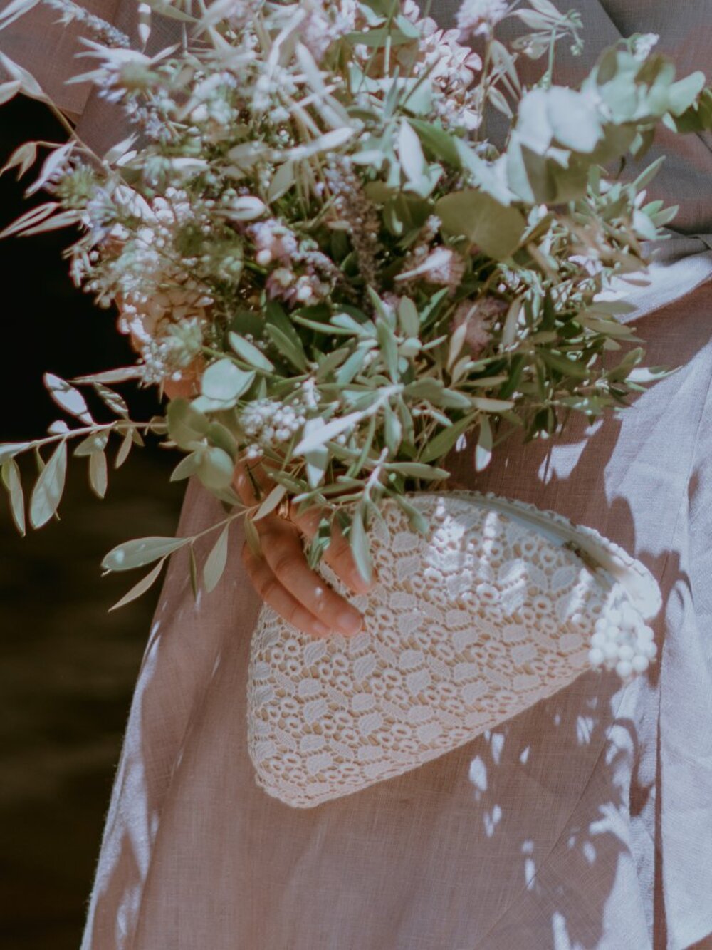 Handmade Half-moon Clutch with Zipper and Pocket by Island Girl, Lined Woven